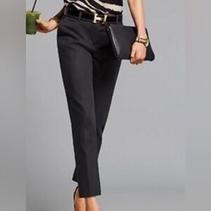 CABI BLACK GO TO ANKLE TROUSER FLAT FRONT PONTE KNIT PANTS STYLE 5078 SZ 4